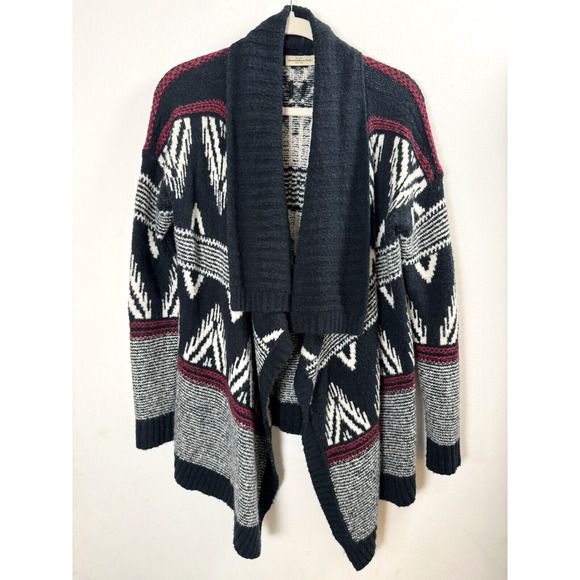 Abercrombie & Fitch Sweaters - A&F Wool Blend Aztec Shawl Neck Oversized Cardigan *Flaw Southwestern Cozy M